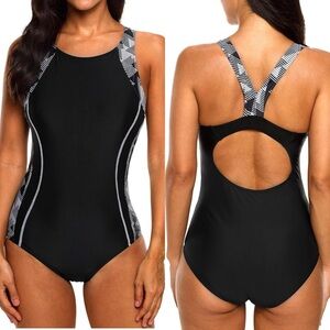 beautyin Women's One Piece Athletic Racerback Swimsuit Slimming Bathing Suit Lg.